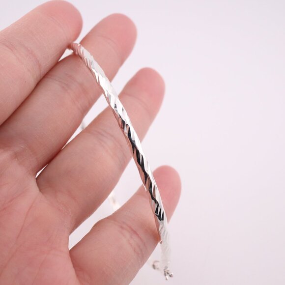 Statement Jewelry Women's Sterling Silver Extra Large Twisted Rope Hoop Earrings - Picture 7 of 9